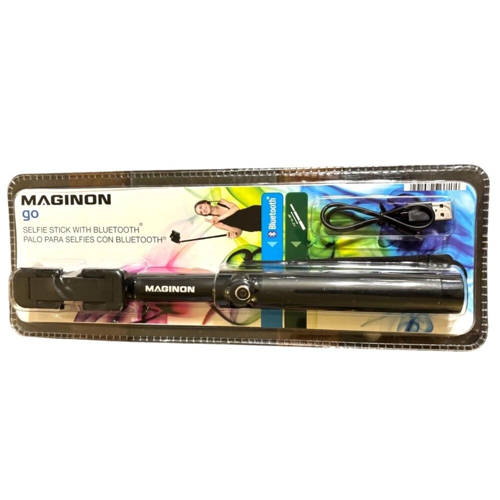 Maginon GO Bluetooth Selfie Stick With Remote & Tripod Mount Extends 13" To 36"